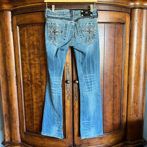 Miss Me JE5045-2R Light Wash Distressed Embellished Cross Jean 26